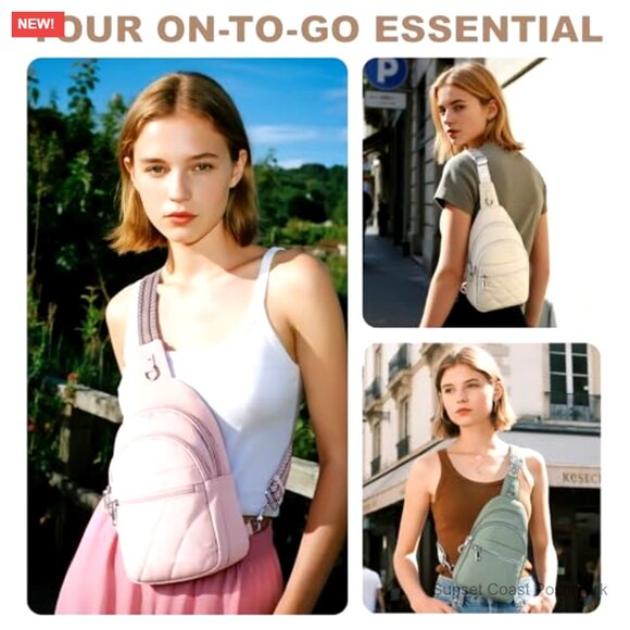 Anti-Theft RFID Crossbody Sling Bag Waterproof Nylon Puffer Travel Purse - Picture 2 of 6